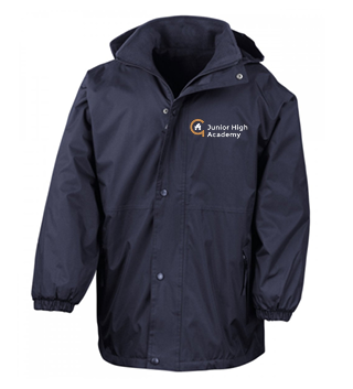 Junior High Academy Navy Reversible Rain Coat with logo