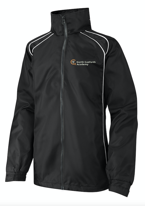 North Gosforth Academy Black Showerproof Rain Jacket with Logo (Compulsory Yr 7)