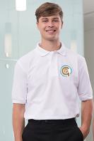 Gosforth Academy White Daywear Polo Shirt (BLUE BADGE)