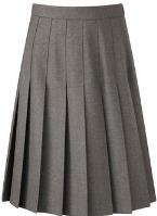 Girls QEHS Approved Grey Stitch Down Designer Pleated Skirt