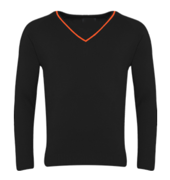 Durham Academy Blk Jumper with V-stripe