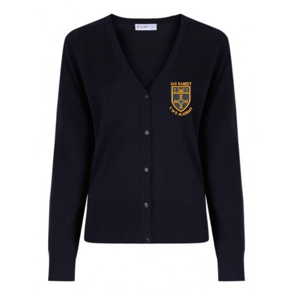 Ian Ramsey Girls Cotton V - Neck Navy Cardigan REDUCED TO CLEAR