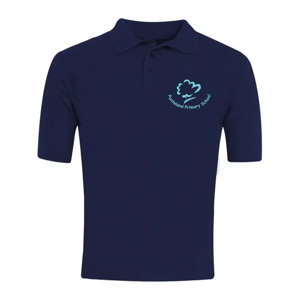 Ponteland Primary Navy Polo Shirt with Logo (Years 5+6 Only)