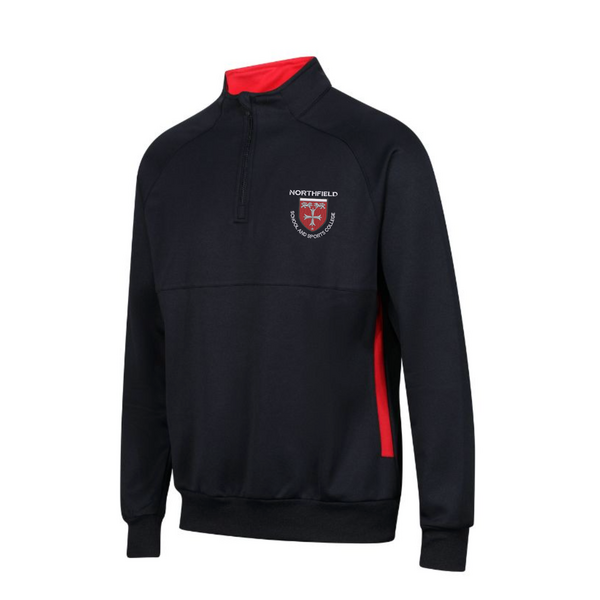 Northfield 1/4 Zip PE Midlayer Black/Red Unisex (888)