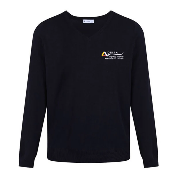 Ingleby Manor Unisex Cotton V - Neck Navy Jumper - OPTIONAL ITEM