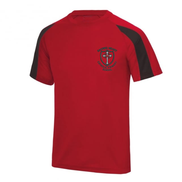 Sacred Heart Primary Red and Black PE T-shirt