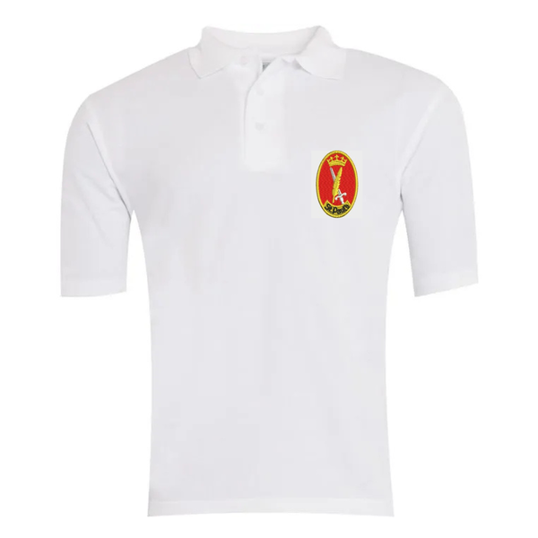 St Paul's Catholic White Polo Shirt with Logo