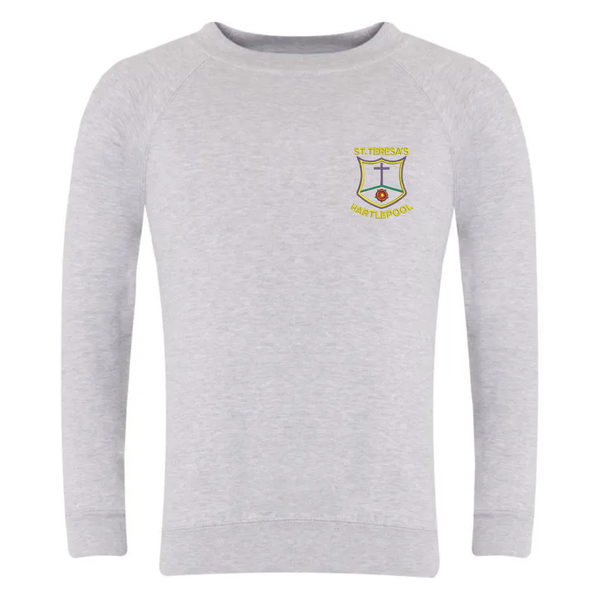 St Teresa's Hartlepool Grey School Sweatshirt with Logo