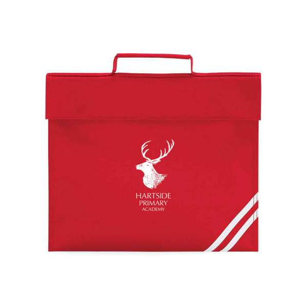 Hartside Primary Academy Red Logo Bookbag with reflective strip