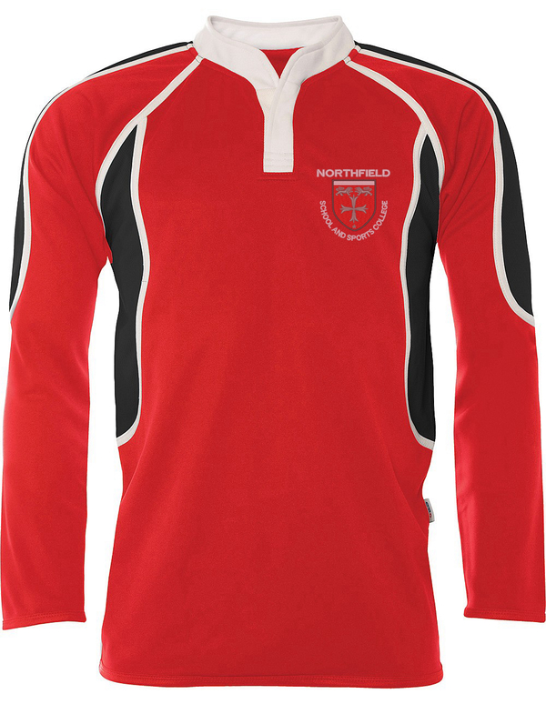 Northfield Red and Black Rugby Shirt REDUCED TO CLEAR