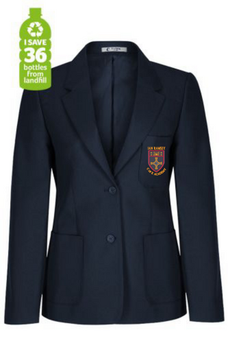 Ian Ramsey Girls Badged Navy Blazer (Red)