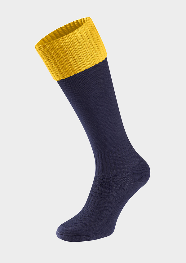 Ian Ramsey Navy and Gold Performance Contrast PE Socks REDUCED TO CLEAR