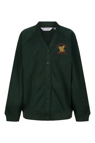 St John the Evangelist Primary Bottle Green School Cardigan with Logo