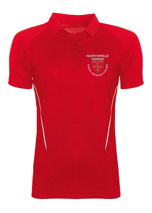Northfield Red and White Girls PE Polo