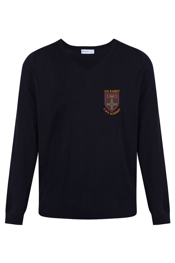 Ian Ramsey Boys Cotton V - Neck Navy Jumper 