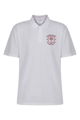 Sacred Heart Primary White Polo Shirt with Logo