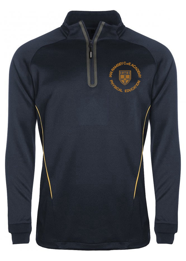 Ian Ramsey Boys 1/4 Zip Sports Midlayer Top with Logo REDUCED TO CLEAR