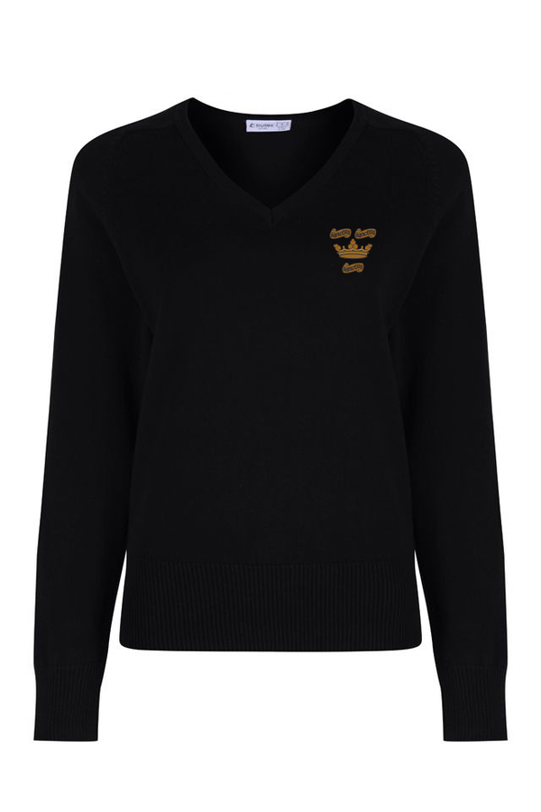 All Saints Girls Cotton V - Neck Black Jumper - (Yr 11 Only)