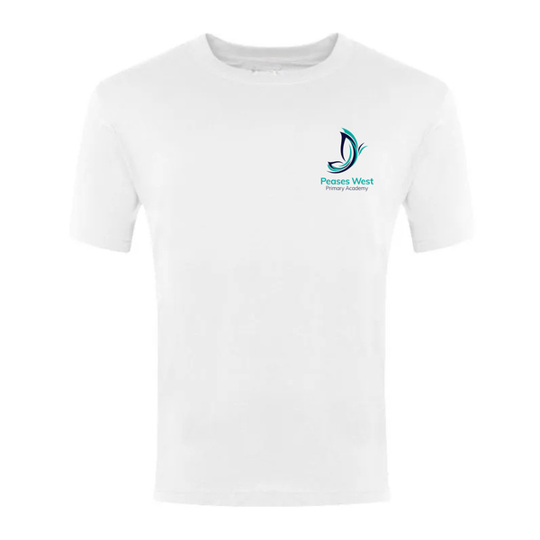 Peases West Primary Academy White T-Shirt with Logo