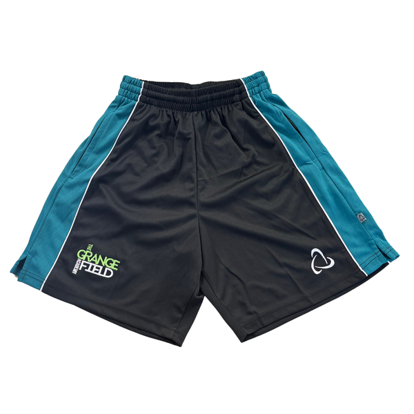 Grangefield Academy Black, Teal and White Sports Shorts with Logo REDUCED TO CLEAR