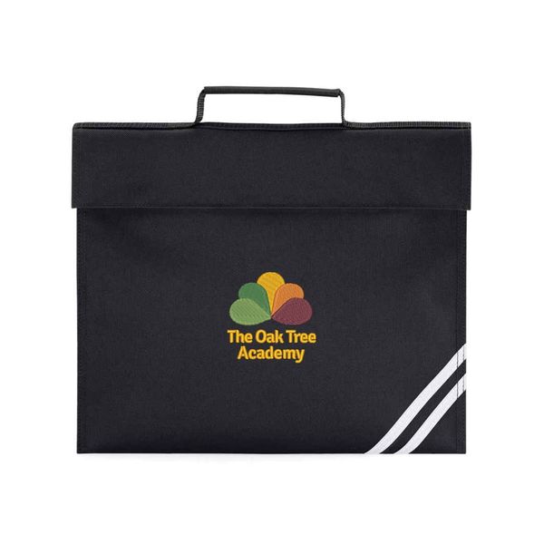 Oak Tree Black Logo Bookbag with reflective strip