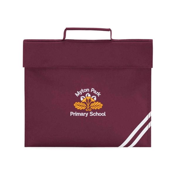 Myton Park Burgundy Logo Bookbag with reflective strip