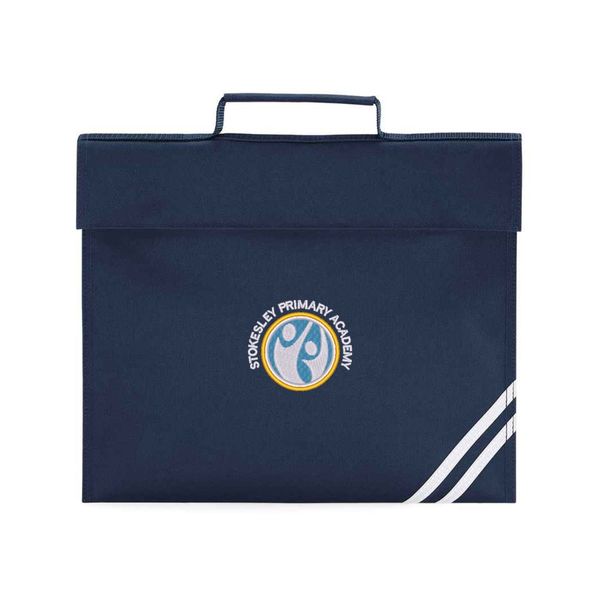 Stokesley Primary Navy Logo Bookbag with reflective strip