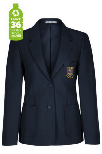 Ian Ramsey Girls Badged Navy Blazer (Green)