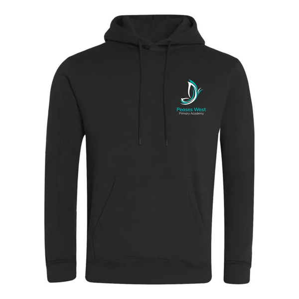 Peases West Primary Academy Black Hoody with Logo