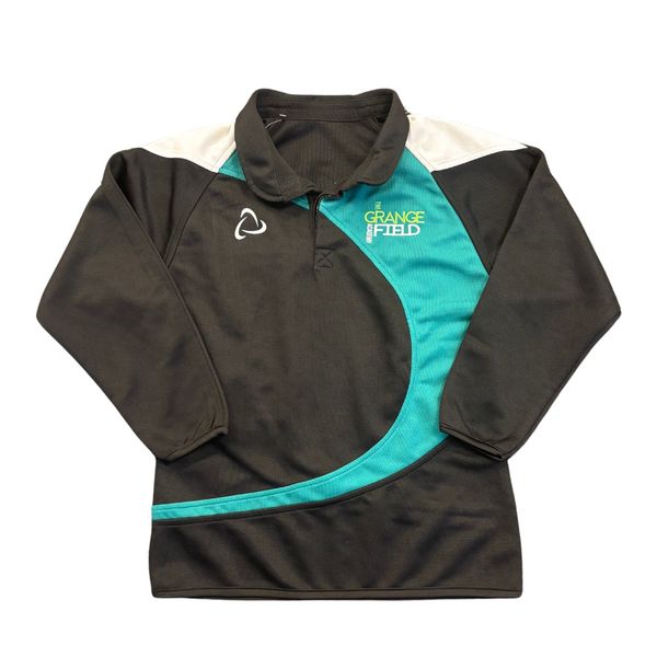 Grangefield Academy Black, Teal and White Rugby Shirt REDUCED TO CLEAR
