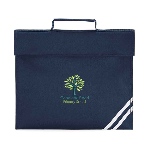Copeland Road Primary Navy Logo Bookbag with reflective strip