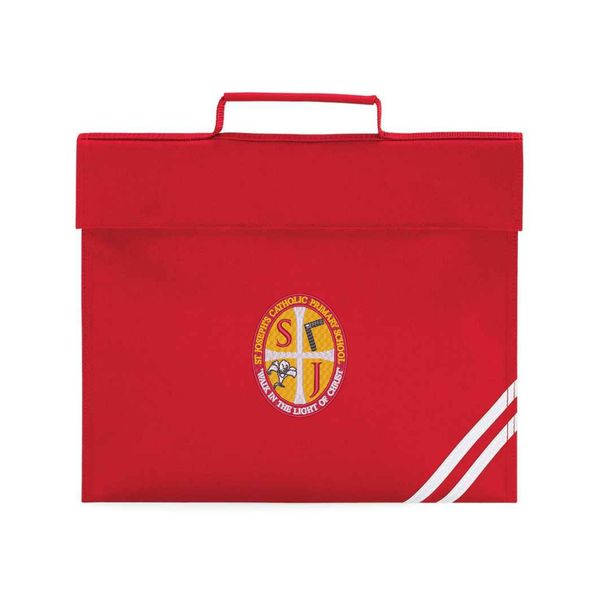 St Joseph's Primary Red Logo Bookbag with reflective strip
