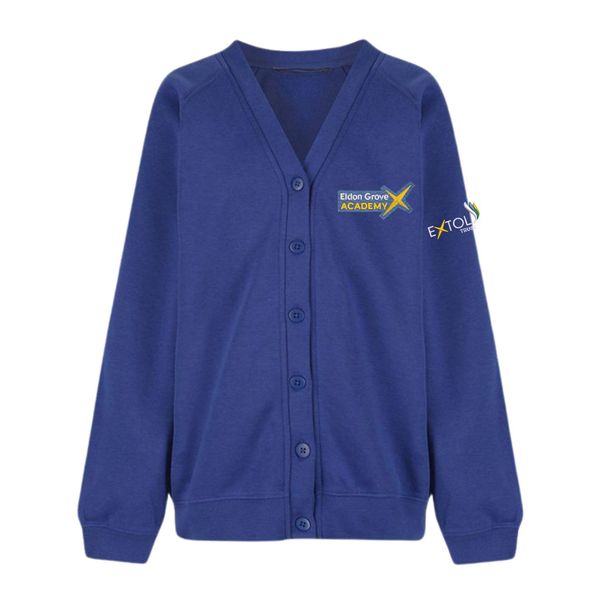 Eldon Grove Royal Blue School Cardigan with Logo