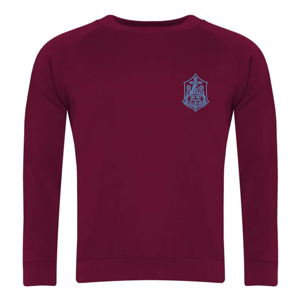 St Williams Trimdon Burgundy School Sweatshirt with Logo