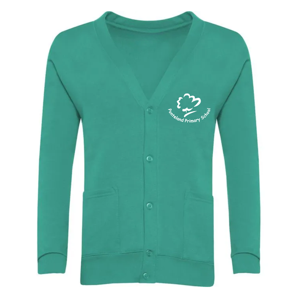 Ponteland Primary Jade School Cardigan with Logo