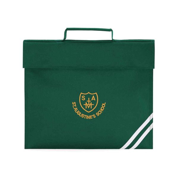 St Augustine Primary Bottle Green Logo Bookbag with reflective strip