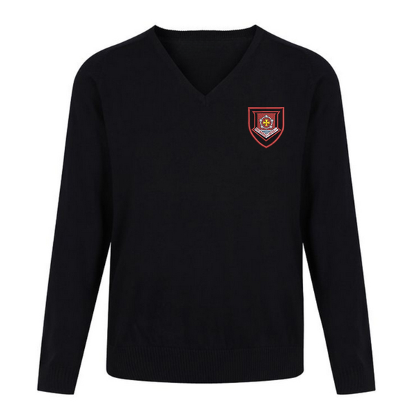 English Martyrs Unisex Cotton V - Neck Black Jumper 