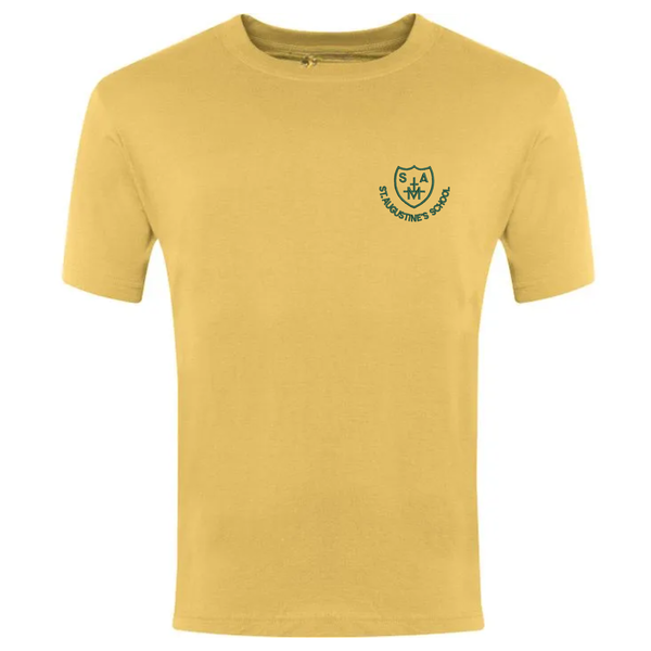 St Augustine Primary Gold PE T-shirt with Logo