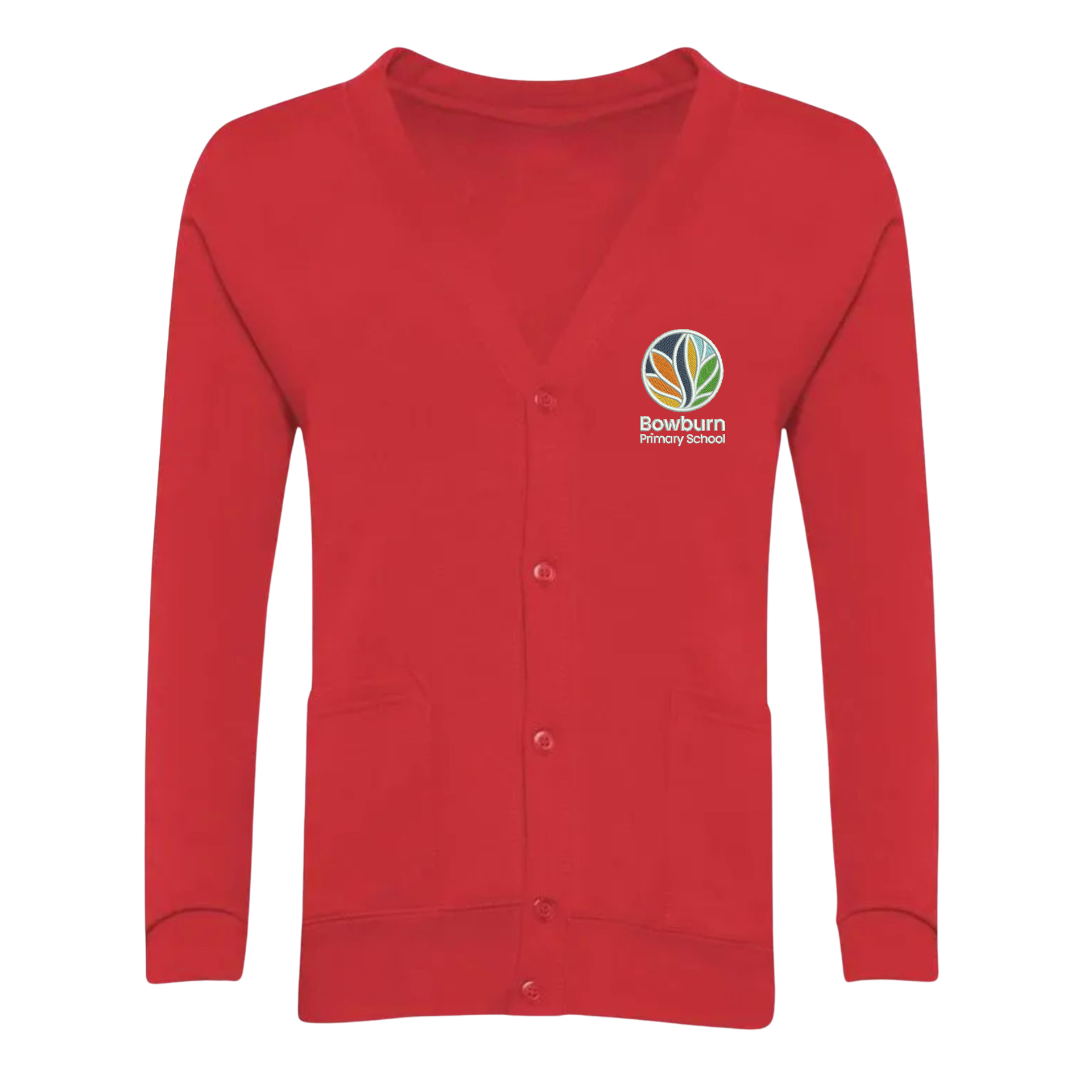 Bowburn Primary Red School Cardigan with Logo