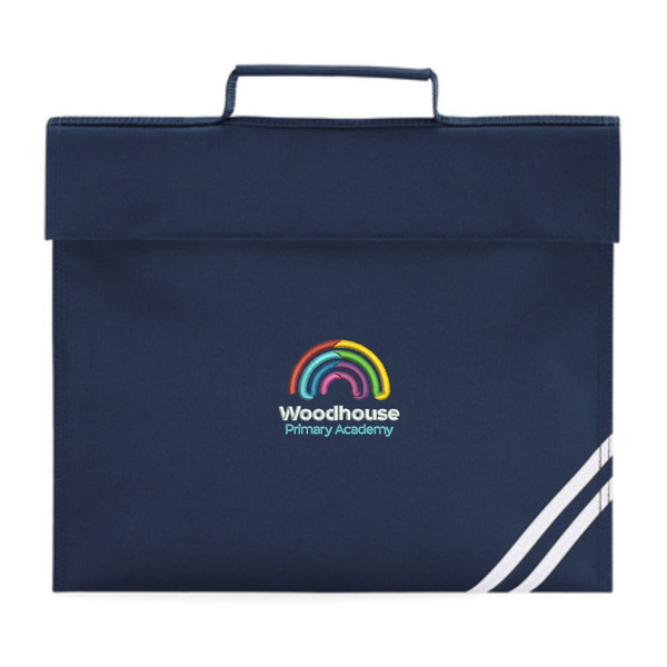 Woodhouse Primary Navy Logo Bookbag with reflective strip