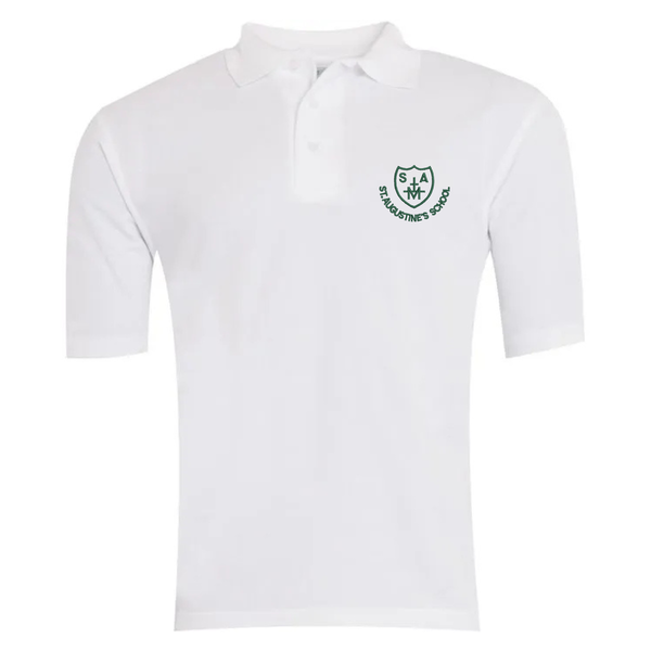 St Augustine Primary White Polo Shirt with Logo