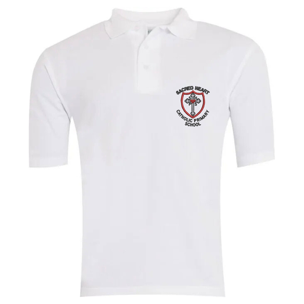 Sacred Heart Primary White Polo Shirt with Logo