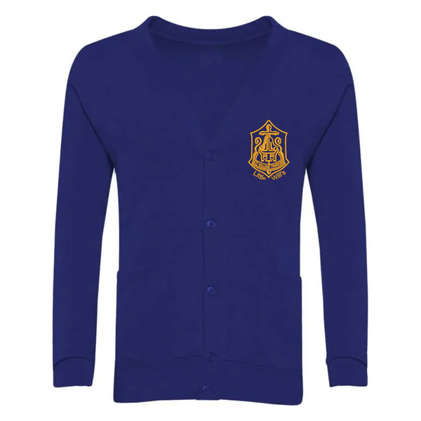 Little Wills Royal Blue School Cardigan with Logo - Nursery only