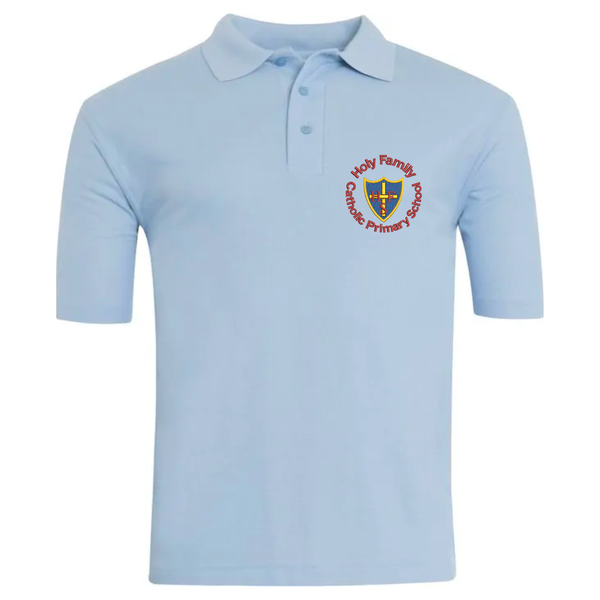 Holy Family Primary Sky Blue Polo Shirt with Logo