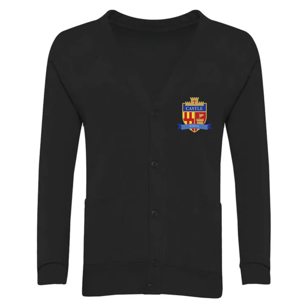 Castle School Black Sweat Cardigan (year 7-11)