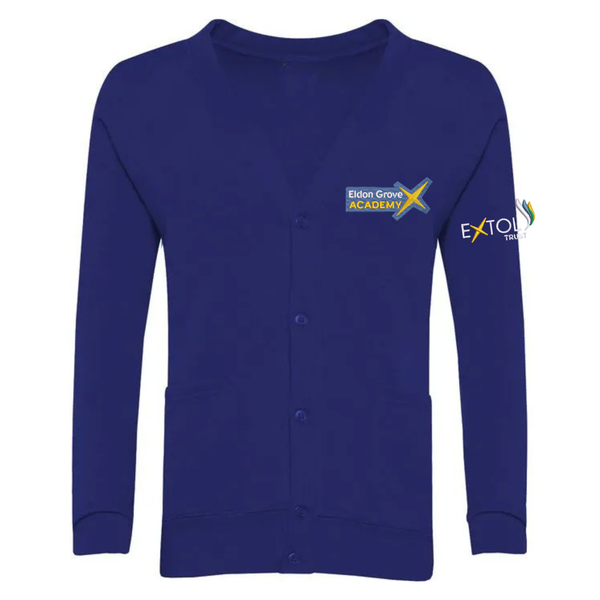 Eldon Grove Royal Blue School Cardigan with Logo