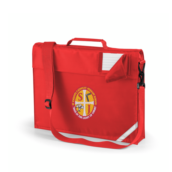 St Joseph's Primary Red Logo Junior Bookbag with reflective stripe