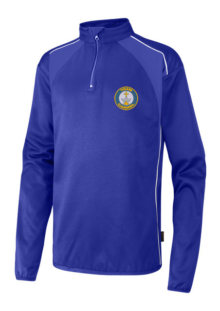 Carmel College Royal Blue 1/4 Zip Midlayer Top With Logo REDUCED 