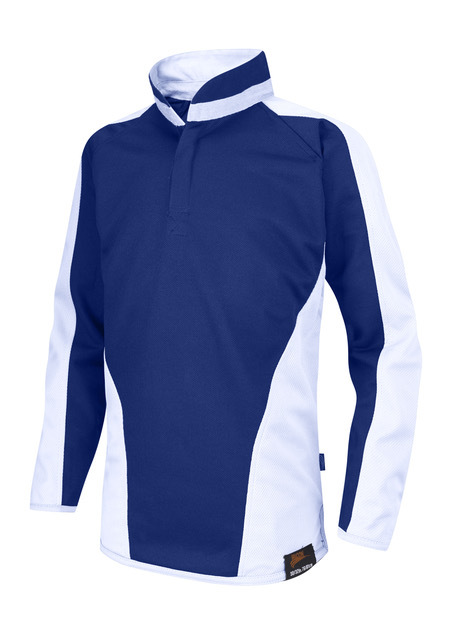 Carmel College Royal and White Rugby Shirt with Logo REDUCED TO CLEAR