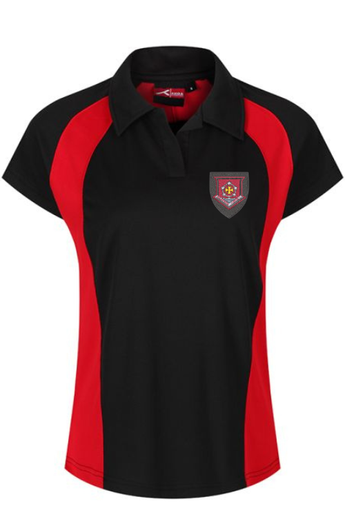 English Martyrs Akoa Black And Red Girls Sports Polo - Compulsory